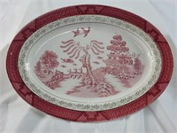 Double Phoenix Nikko Ironstone Japan pink platter