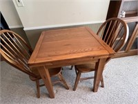 Square table and 2 chairs sides pull out