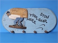 VERY NICE WOODEN COAT RACK-STOW YOUR GEAR HERE