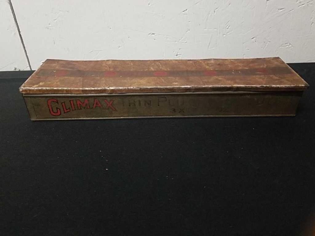 Vintage climax thin plug tobacco tin