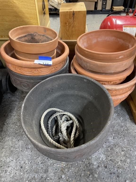 Terra-cotta Pot and Cement Plant Pots