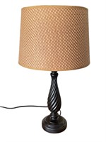 Stylish Bedside Lamp with Woven Shade