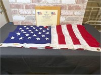 UNITED STATES FLAG WITH  CERTIFICATE