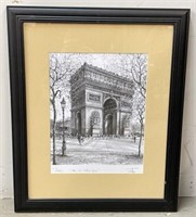 Framed Signed Print "L' Arc de Triomphe"