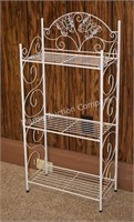 (L) White Metal Collasible Plant Stand - 18x9x38"