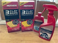 Clay bars, wheel cleaner, leather conditioner