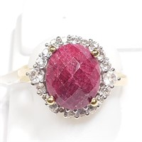 $400 S/Sil Ruby Cubic Zirconia Ring