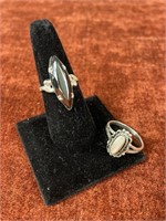 Two .925 Silver Rings (Sz.9 & 8)