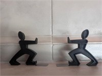 Pair of Black "James The Bookend" Wedge Bookends