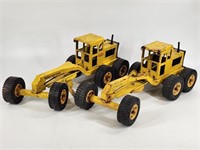 2) VINTAGE TONKA PRESSED STEEL ROAD GRADERS