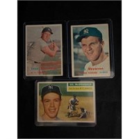 (3) Crease Free 1950's Topps Baseball Stars/hof