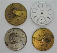 4 pcs. Antique Pocket Watch Movements