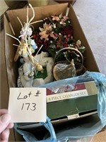 Large box of home décor.