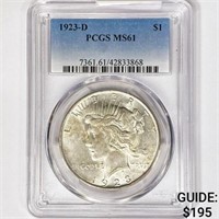 1923-D Silver Peace Dollar PCGS MS61