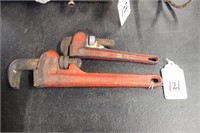 2 Small Pipe Wrenches (1 Rigid)