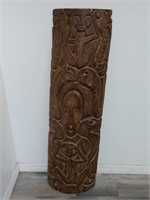 Carved wood wall plaque