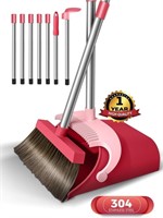 WF5934  FVSA Broom and Dustpan Set, 51.2'' - Pink