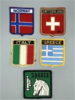 Norway, Switzerland, Italy, Greece patches