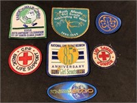 Seven Girl Scout patches