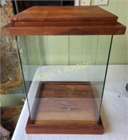 vintage Wood & Glass Display Case 17" table top