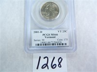 2001-D Vermont Quarter PCGS graded MS66