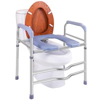 Deewow Raised Toilet Seat with Handles 400lbs, Toi