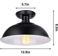 Black Semi Flush Ceiling Light