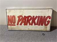 Hand Painted NO PARKING Sign on WOOD