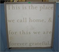 Grateful Home framed canvas wall art sign