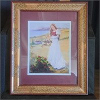 Basket of Roses Framed Art Piece