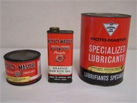 LOT OF 3 MOTO-MASTER CANS-  1. GRAPHO RUN RITE