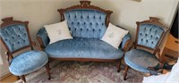 3 Piece Victorian Parlor settee & chairs