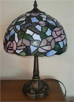 Stained glass hummingbird lamp