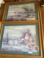 2  framed prints, Victorian scene 23"x19”