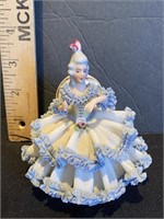 Vintage Dresden lace porcelain doll
