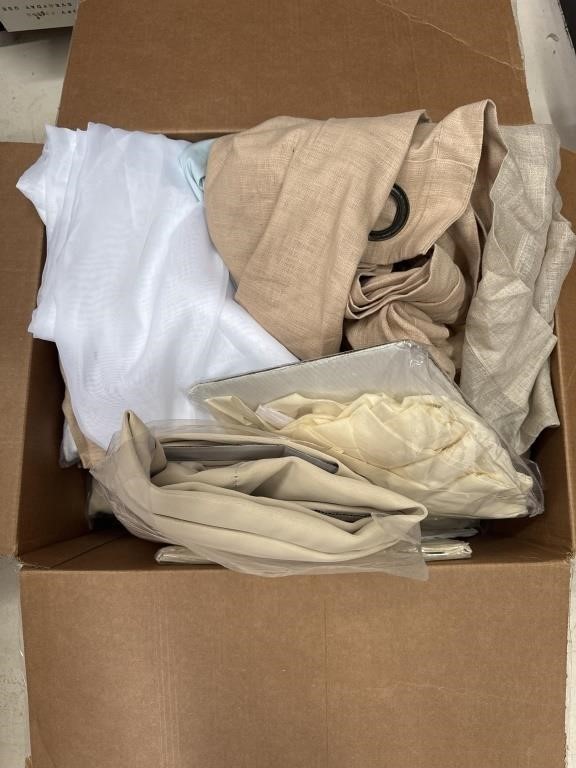 Box of Curtains and Linens
