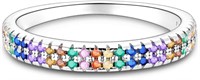 Colorful Round 1.00ct Gemstones Eterntiy Ring