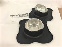 Vivaglory 2 Pack Bowls w/Non Spill Silicone Mat