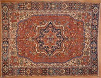 Semi-antique Herez rug, approx. 9.6 x 11.8