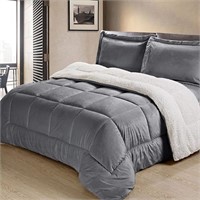 Cathay Home King Comforter Set - 3PCS - Pewter