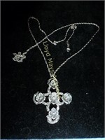 James Avery Floral Cross Silver Necklace