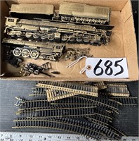 Model Train Engine Parts Painted Gold w Tracks