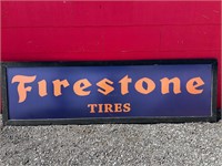 7ft 10” x 2.4ft Framed Metal Firestone Sign