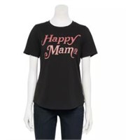 4X HAPPY MAMA BLACK T SHIRT