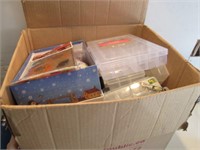 LARGE BOX FULL WITH VARIOUS ITEMS, CRAFT.