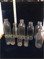 Assorted milk bottles