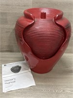 Red Glazed Pot Fountain - Pump Not Included