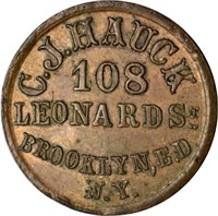 1863 MERCHANT TOKEN - C J HAUCK, NY