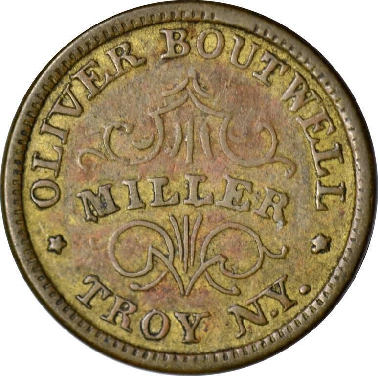1863 MERCHANT TOKEN - OLIVER BOUTWELL, NY