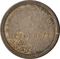 1863 MERCHANT TOKEN - ATTORNEY, LYONS, MICH